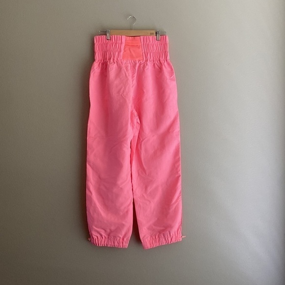 ZENANA Windbreaker High Waist Jogger Pants Zip Closure Side Pocket Bright Pink M - Picture 7 of 12